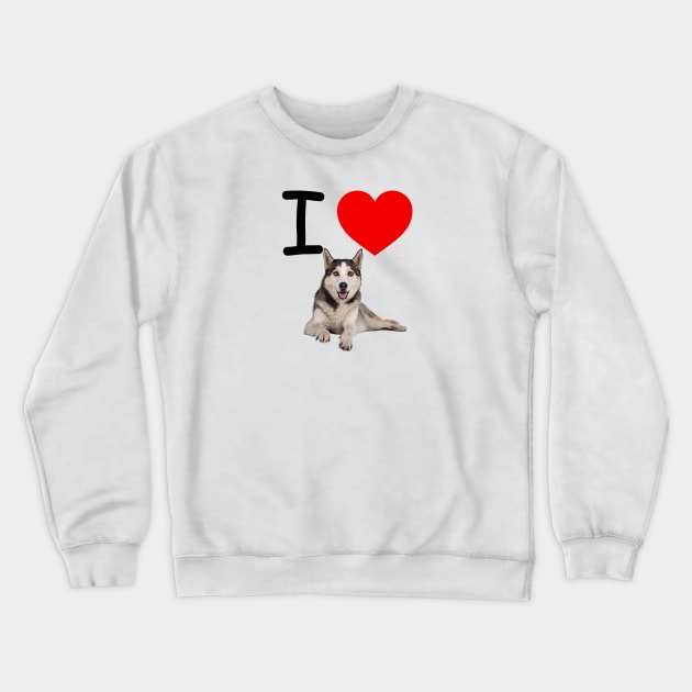 I HEART SIBERIAN HUSKY Crewneck Sweatshirt by EmoteYourself